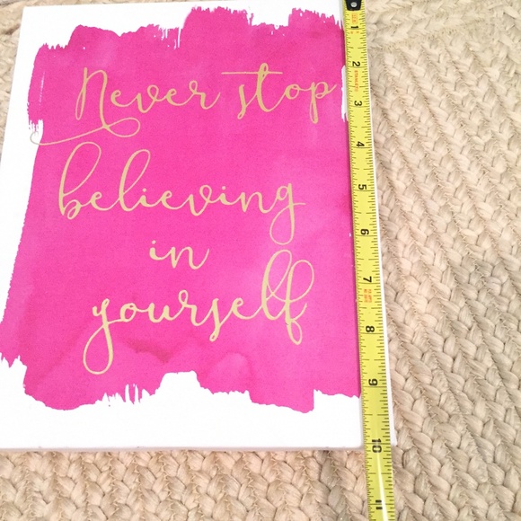 Pink Paint Gold Positive Quote Wall Painting Decor - Picture 8 of 9